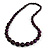 Deep Purple Graduated Wooden Bead Necklace - 70cm Long - view 3