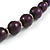 Deep Purple Graduated Wooden Bead Necklace - 70cm Long - view 5