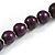 Deep Purple Graduated Wooden Bead Necklace - 70cm Long - view 6