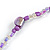 Long Purple/ Transparent Coloured Glass Bead Sea Shell Nugget  Floral Necklace - 132cm Length - view 6