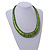 Chunky Glitter Green Wood Button Bead Necklace - 57cm Long - view 2