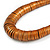 Chunky Glitter Orange Wood Button Bead Necklace - 57cm Long - view 4