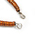 Chunky Glitter Orange Wood Button Bead Necklace - 57cm Long - view 6