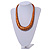 Chunky Glitter Orange Wood Button Bead Necklace - 57cm Long - view 2