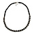 Black Glass Bead with Silver Tone Metal Wire Element Necklace - 70cm L/ 5cm Ext - view 4