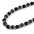 Black Glass Bead with Silver Tone Metal Wire Element Necklace - 70cm L/ 5cm Ext - view 5