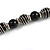 Black Glass Bead with Silver Tone Metal Wire Element Necklace - 70cm L/ 5cm Ext - view 2