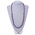 Purple Glass Bead with Silver Tone Metal Wire Element Necklace - 70cm L/ 5cm Ext - view 2