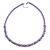 Purple Glass Bead with Silver Tone Metal Wire Element Necklace - 70cm L/ 5cm Ext - view 3