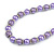 Purple Glass Bead with Silver Tone Metal Wire Element Necklace - 70cm L/ 5cm Ext - view 4