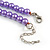 Purple Glass Bead with Silver Tone Metal Wire Element Necklace - 70cm L/ 5cm Ext - view 7