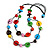 2 Strand Multicoloured Round and Button Shape Wood Bead Black Cord Necklace - 80cm Long - view 3