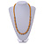 Yellow Glass Bead with Silver Tone Metal Wire Element Necklace - 70cm L/ 5cm Ext - view 2