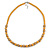 Yellow Glass Bead with Silver Tone Metal Wire Element Necklace - 70cm L/ 5cm Ext - view 3