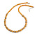 Yellow Glass Bead with Silver Tone Metal Wire Element Necklace - 70cm L/ 5cm Ext