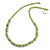 Canary Green Glass Bead with Silver Tone Metal Wire Element Necklace - 70cm L/ 5cm Ext - view 3