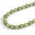 Canary Green Glass Bead with Silver Tone Metal Wire Element Necklace - 70cm L/ 5cm Ext - view 4