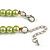 Canary Green Glass Bead with Silver Tone Metal Wire Element Necklace - 70cm L/ 5cm Ext - view 7