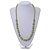Canary Green Glass Bead with Silver Tone Metal Wire Element Necklace - 70cm L/ 5cm Ext - view 2
