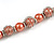 Orange Glass Bead with Silver Tone Metal Wire Element Necklace - 70cm L/ 5cm Ext - view 5