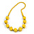 Chunky Bright Yellow Wood Bead Necklace - 68cm L - view 4