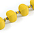 Chunky Bright Yellow Wood Bead Necklace - 68cm L - view 5