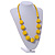 Chunky Bright Yellow Wood Bead Necklace - 68cm L - view 2