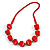 Chunky Red Wood Bead Necklace - 78cm L - view 3