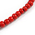 Chunky Red Wood Bead Necklace - 78cm L - view 7
