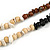 Black/ Natural/ Brown Wood and Semiprecious Stone Long Necklace - 96cm Long - view 4