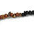 Black/ Natural/ Brown Wood and Semiprecious Stone Long Necklace - 96cm Long - view 5