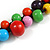 Multicoloured Cluster Wood Bead Necklace - 60cm Long - view 6