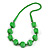 Chunky Bright Green Wood Bead Necklace - 68cm L