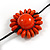 Orange Wood Bead Floral Necklace with Black Cotton Cords - 70cm Long - view 6