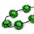 Bright Green Wood Bead Floral Necklace with Black Cotton Cords - 70cm Long - view 4