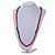 Red/ Orange/ Brown Wood and Semiprecious Stone Long Necklace - 96cm Long - view 2