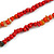 Red/ Orange/ Brown Wood and Semiprecious Stone Long Necklace - 96cm Long - view 4