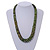 Chunky Graduated Green/ Black Wood Button Bead Necklace - 60cm Long - view 2