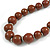 Brown Graduated Wooden Bead Necklace - 70cm Long - view 4