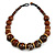 Chunky Colour Fusion Wood Bead Necklace (Brown) - 48cm L - view 3