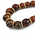 Chunky Colour Fusion Wood Bead Necklace (Brown) - 48cm L - view 4