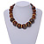Chunky Colour Fusion Wood Bead Necklace (Brown) - 48cm L - view 2