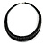 Chunky Black Wood Button Bead Necklace - 57cm Long - view 3