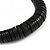 Chunky Black Wood Button Bead Necklace - 57cm Long - view 6
