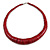 Chunky Red Wood Button Bead Necklace - 57cm Long