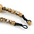 Chunky Colour Fusion Wood Bead Necklace (Golden, Black, Natural) - 48cm L - view 7