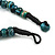 Chunky Colour Fusion Wood Bead Necklace (Light Blue/ Teal/ Natural) - 48cm L - view 7