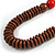 Chunky Ball and Button Wood Bead Necklace in Brown/ Red/ Natural/ Black - 70cm Long - view 5