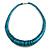 Chunky Glitter Teal Wood Button Bead Necklace - 57cm Long - view 3