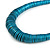 Chunky Glitter Teal Wood Button Bead Necklace - 57cm Long - view 8